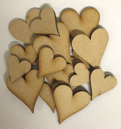 Wooden Hearts Mixed 24 Piece Set (MDF)