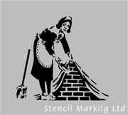 Banksy Maid Sweeping Stencil