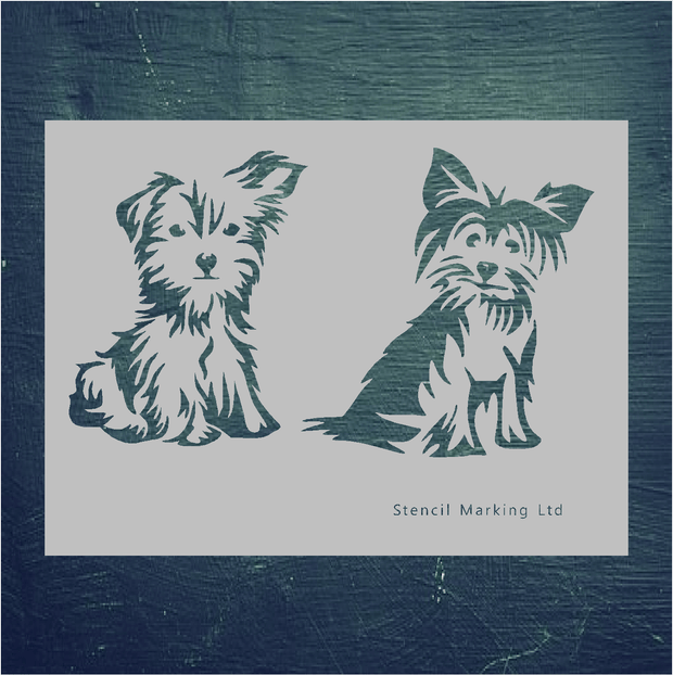 Yorkie Terriers Stencil