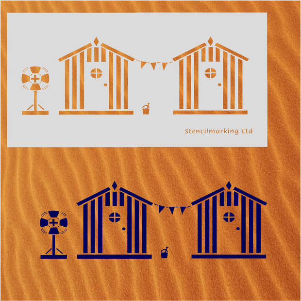 Beach Hut Stencil