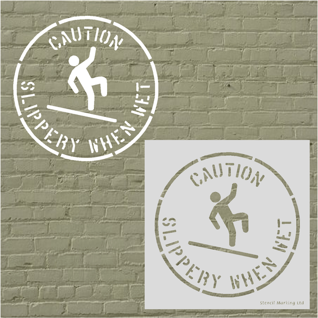 CAUTION SLIPPERY SURFACE STENCIL