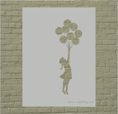 Banksy Girl With Flying Baloons Stencil